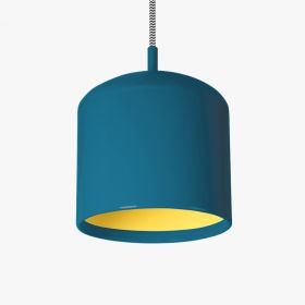 DUO Pendelleuchte in Betongrau oder Azurblau Pendelleuchte Azurblau und Zinkgelb.