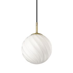 SWING Nostalgic pendant light with opal glass Kleine Pendellampe mit 15 cm, Haltung Messing.