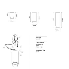 CHAP Dimmbarer LED Spot Abmessung und Lumen des Einbauspots.