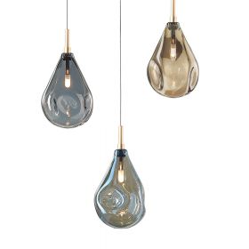 SOAP MINI cascade luminaire with 3 pendants colored