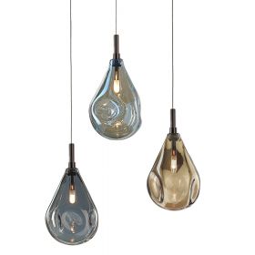 SOAP MINI cascade luminaire with 3 pendants colored 3-flammige Pendelleuchte, Halterung Anthrazit.