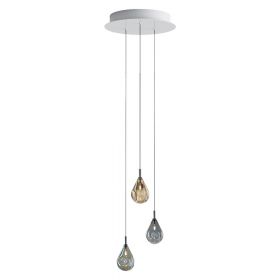 SOAP MINI cascade luminaire with 3 pendants colored 3-flammige Kaskaden Leuchte SOAP.