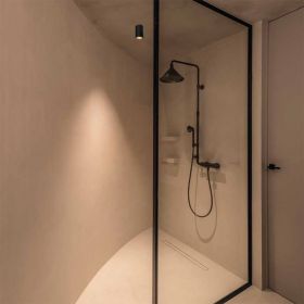 FUNNEL ON SPLASH Gerader LED Deckenspot IP54 Die Leuchte ist zugelassen fr den Bereich 2 im Badezimmer.