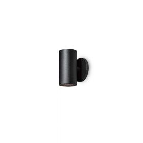 FUNNEL Moderne Spot-Wandleuchte 1-flammig Schwarze Variante mit flachem Wandteil (Einbaudose notwendig).
