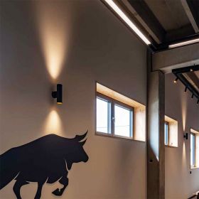 FUNNEL Moderne Spot-Wandleuchte 2-flammig Schmale Wandleuchte mit Up&Down Licht.