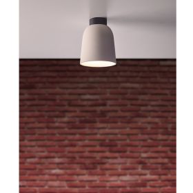 CLAVIO Small ceiling light with ceramic shade Design Deckenleuchte mit Lava-Optik in Crme-wei.