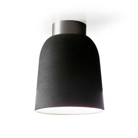 CLAVIO Small ceiling light with ceramic shade Die kleine Lampe in anthrazitfarbener Keramik.