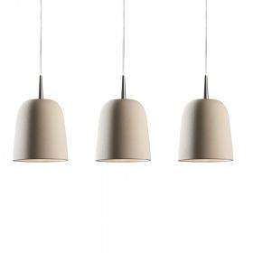CLAVIO S 3-piece pendant light with ceramic shade 3-flammige Pendelleuchte. Keramik-Schirm Oberflche Cremewei.