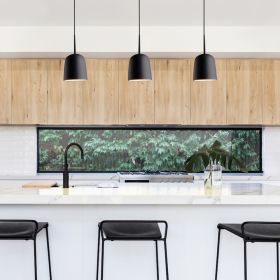 CLAVIO S 3-piece pendant light with ceramic shade Wunderschnes 3er-Pendel zur Beleuchtung der Kchentheke.