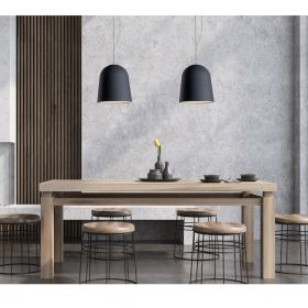 CLAVIO Design Doppel-Pendelleuchte mit Keramik-Schirm Doppelpendel zu praktischen Beleuchtung groer Tische.