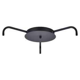 Ceiling canopy with 3-4 cable outlets Deckenbaldachin mit 4 Auslssen in Schwarz.