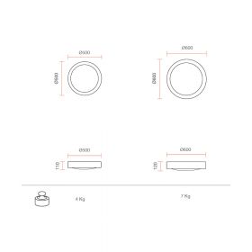 Round, flat ceiling light - special offer Abmessungen der Keramik Deckenleuchte gro und extra gro.