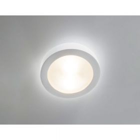 Round, flat ceiling light - special offer Flache, runde Deckenleuchte aus Keramik mit Glas-Diffusor.