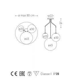 ICE BRIGHT 3-light cascade luminaire