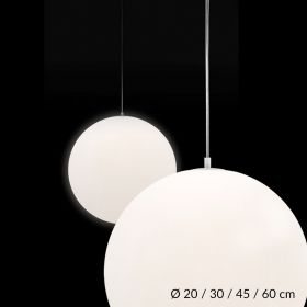 HIGH MOON globe pendant light matt white