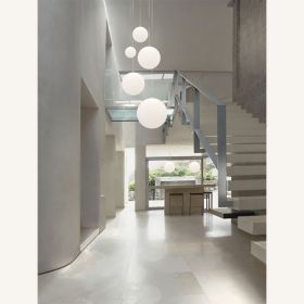 HIGH MOON globe pendant light matt white