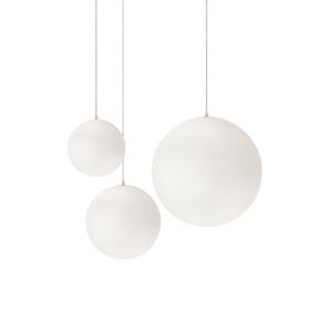 HIGH MOON globe pendant light matt white