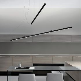 MAGNA Lange schmale LED Linien-Pendelleuchte Lngliche LED Hngeleuchte in Schwarz.