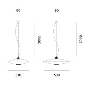 EXTRA Pendelleuchte aus gebogenem Opalglas