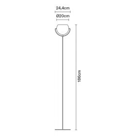 BELUGA Modern Italian floor standing lamp Abemssung der Bodenstehleuchte.