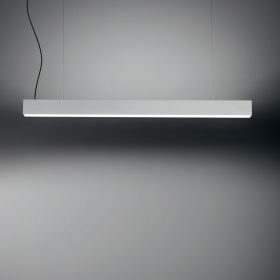 FLUO WIDE BI EMISSION LED Pendelleuchte Alufarben (180 cm Abhängung)