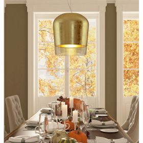 SYSS Elegante Glas-Pendelleuchte mit Gold/Silber Dekor Edle Eleganz ausstrahlende Pendelleuchte mit Blattgold.