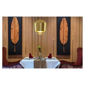 SYSS Elegante Glas-Pendelleuchte mit Gold/Silber Dekor Besonder Esstischleuchte mit viel italienischer Eleganz.