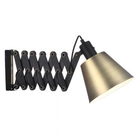 SCISSOR scissor lamp with brass shade