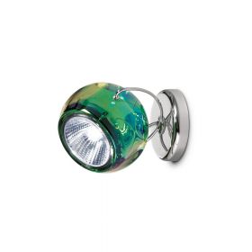 BELUGA COLOR Small wall and ceiling light with colored glass Grnlich schimmernder Schirm.