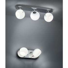 BELUGA 2-flammige Wand- und Deckenleuchte Wand- oder Deckenleuchte mit Opalglasschirm.