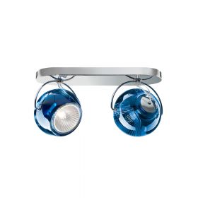BELUGA COLOR 2-light wall and ceiling light Schillernd Blauer Glasschirm der Leuchte.