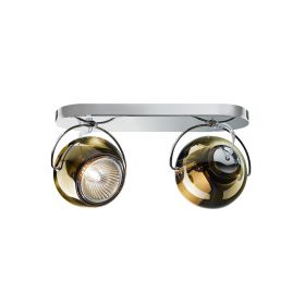 BELUGA COLOR 2-light wall and ceiling light Bernstein bzw. Kupferfarbener Lampenschirm.