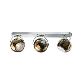 BELUGA COLOR 3-flame wall and ceiling light Bernstein bzw. Kupferfarbener Lampenschirm.