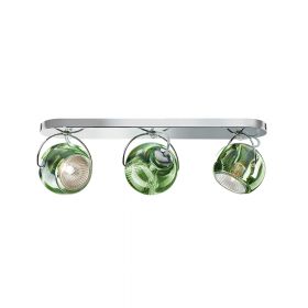 BELUGA COLOR 3-flame wall and ceiling light Grnlich schimmernder Schirm.