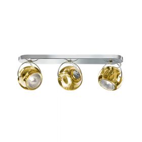 BELUGA COLOR 3-flame wall and ceiling light Gold-gelb eingefrbtes Bleikristall-Glas.