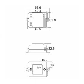 CASAMBI Bluetooth Steuerung fr 1-10 Volt, Push oder DALI Dimmung Abmessungen des kleinen Funk Moduls