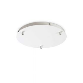 Round ceiling canopy with 3 outlets Runder Mehrfach-Deckenbaldachin in matt Wei.