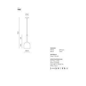 COCINA Matt Schwarze Pendelleuchte