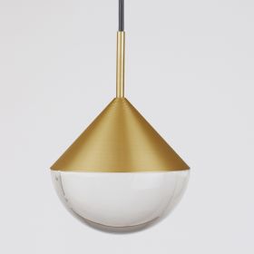 NOEL Dimmbare Design Pendelleuchte Kleine Hängeleuchte, Farbton Gold.