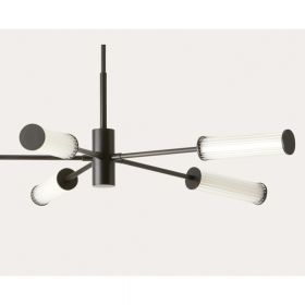 NEON Modern industrial design chandelier Matt-schwarze Oberflche der groen Industrie-designleuchte.