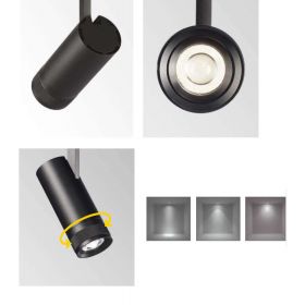 EOS track spotlight with adjustable beam angle Abstrahlwinkel verstellen.