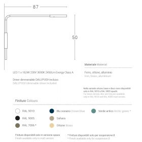 META Ausleger-Wandleuchte mit drehbarem LED Ring Abmessung der Wandleuchte mit Ausleger.
