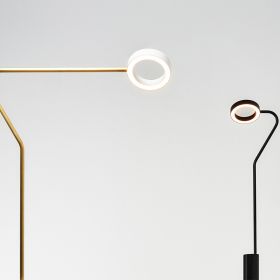 META Design Stehleuchte mit drehbarem LED Ring Stilvolle Bodenstehleuchte mit flexiblen LED Ring.