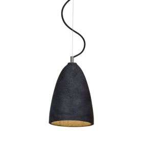 Black concrete pendant light bell shape  15cm