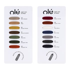 KIT POP pendant light with colorful shade Bunte Kordel aus recycelten Plastikflaschen.