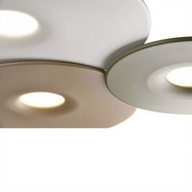 FILLIPA Sehr flache Deckenleuchte 3-flam. Matte Farben mit leichter Granulatur.