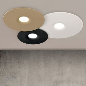 FILLIPA Sehr flache Deckenleuchte 3-flam. Variante in Wei, Schwarz, Beige.