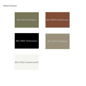 FILLIPA Sehr flache Deckenleuchte Lackierungen in gedeckten RAL Farben.