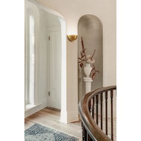 EVI II Groe Wandlampe halbrund Edle Ausfhrung mit goldener Oberflche. Beleuchtung Flur.