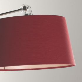 ATHINA Wandleuchte mit beweglichem Ausleger Stoff-Lampenschirm Rot.